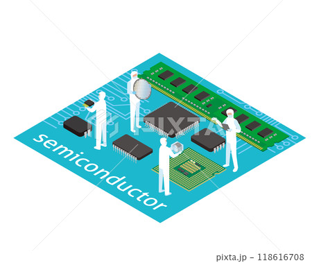 半導体製造のイメージイラスト 118616708