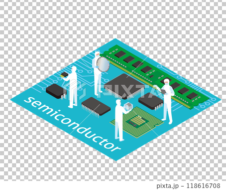 半導体製造のイメージイラスト 118616708