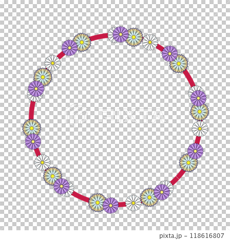 Chrysanthemum flower circular decorative frame illustration Chrysanthemum flower circular decorative frame illustration 118616807