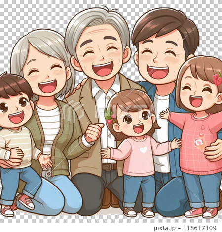Happy family smiling 118617109