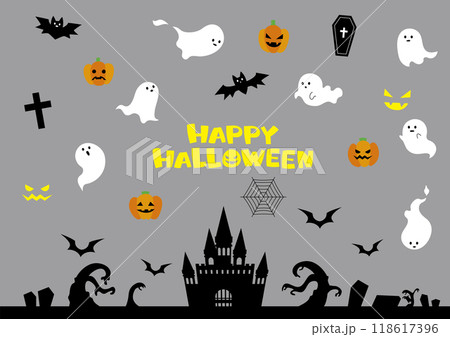 かわいいオバケがいっぱいのハロウィン素材 118617396