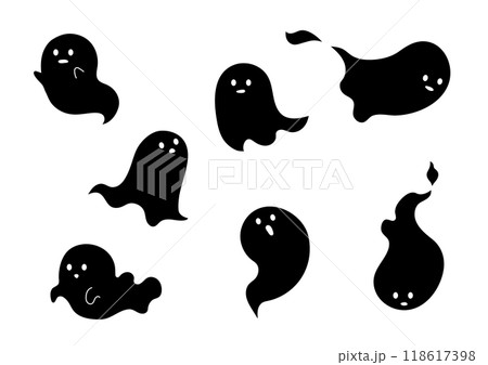 7体の可愛いオバケセット 118617398