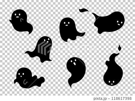 7体の可愛いオバケセット 118617398