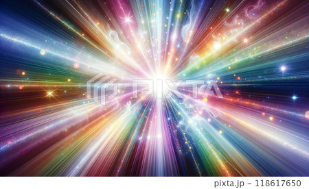 虹色のカラフルな放射線の背景イラスト素材 虹色のカラフルな放射線の背景イラスト素材 118617650