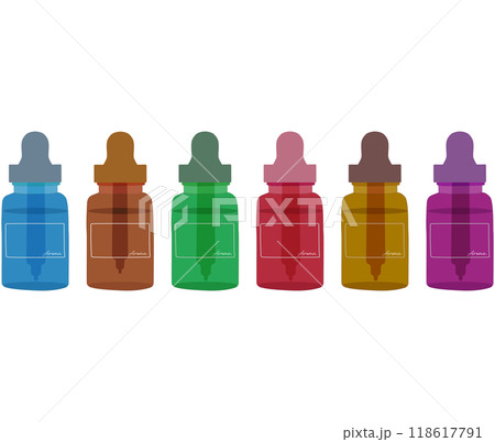 遮光瓶、スポイトボトルのカラフルなイラスト 118617791