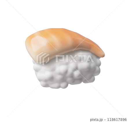 3D round sushi with tuna, trout or salmon, vector traditional Asian dish with red fish and rice, realistic Chinese food 3D round sushi with tuna, trout or salmon, vector traditional Asian dish with red fish and rice, realistic Chinese food 118617896