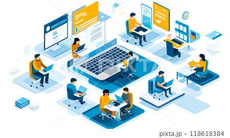 Modern Online Learning Environment for Educationのイラスト素材 [118618384] - PIXTA