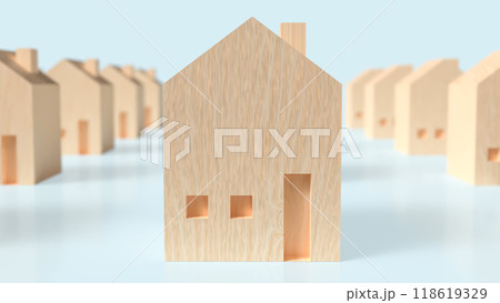 The Home wood for property or building concept 3d rendering. 118619329
