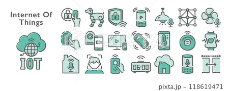 IOT（Internet of things)　カラフルなアイコンセット 118619471