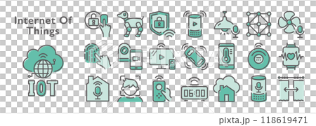 IOT（Internet of things)　カラフルなアイコンセット 118619471