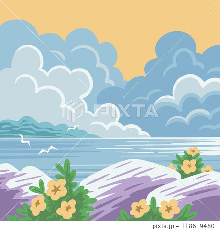 Beautiful summer landscape with the sea 118619480