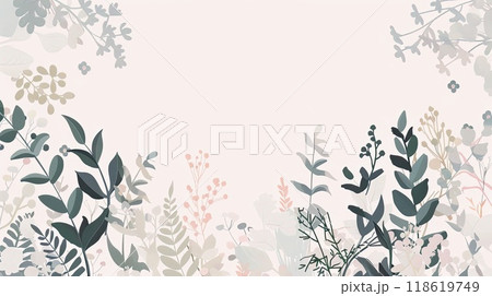 Botanical pattern on white background with space for text 118619749