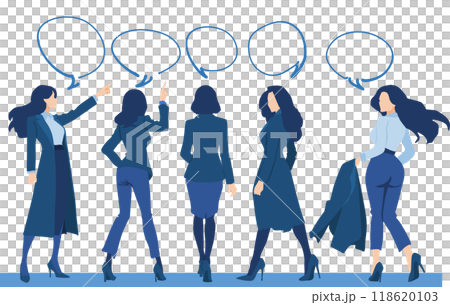Illustration of a businesswoman making a comment 118620103