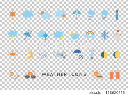 天氣相關圖示集（平面） 118620256