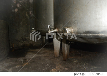 Large scale wine storage thermostat tanks in rural Portugal. Concept of winemaking and production of Portuguese wine. Large scale wine storage thermostat tanks in rural Portugal. Concept of winemaking and production of Portuguese wine. 118620508