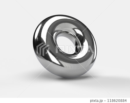 metal torus symbol isolated with shadow. 3d illustration metal torus symbol isolated with shadow. 3d illustration 118620884