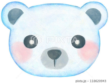 かわいいシロクマのイラスト 顔 118620943
