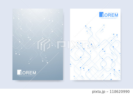 Abstract digital technology cover template design for a report and brochure, flyer, leaflets, poster, header, banner, website, presentation. Vector illustration 118620990