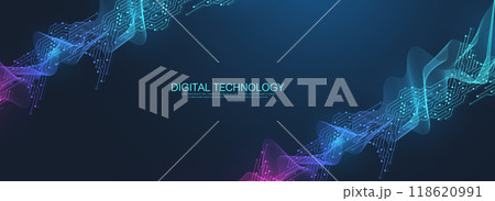 Abstract digital technology background. Digital tech motherboard texture design. Engineering circuit board concept for poster, header, banner, website, presentation. 118620991