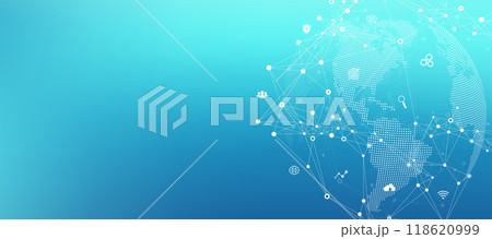 Global network connection banner design template. Header social network communication in the global business concept. Big data visualization. Internet technology Global network connection banner design template. Header social network communication in the global business concept. Big data visualization. Internet technology 118620999