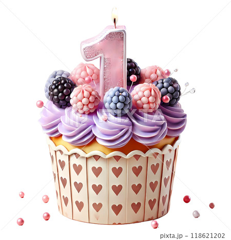 3D birthday cupcake  118621202
