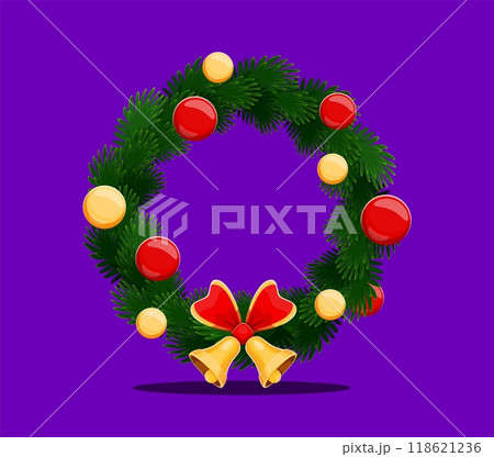 Christmas font alphabet, letter O as Xmas wreath for winter holiday greetings, cartoon vector type. Merry Christmas font or New Year festive typeface, letter O of Xmas tree wreath with golden bells Christmas font alphabet, letter O as Xmas wreath for winter holiday greetings, cartoon vector type. Merry Christmas font or New Year festive typeface, letter O of Xmas tree wreath with golden bells 118621236