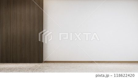 White living room zen style empty wall background.3D rendering 118622420