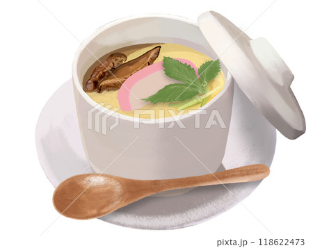 茶碗蒸し（フタ、スプーン付き） 118622473