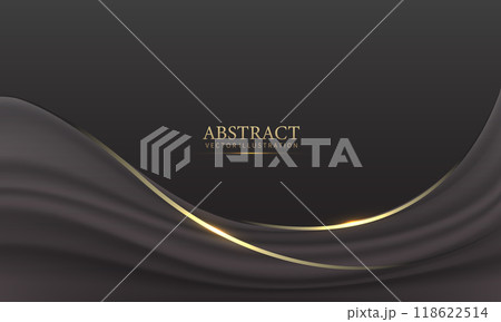 Abstract black gold light luxury wave curve with blank space for text place design modern creative background vector Abstract black gold light luxury wave curve with blank space for text place design modern creative background vector 118622514