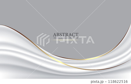 Abstract white gold light luxury wave curve on grey with blank space for text place design modern creative background vector Abstract white gold light luxury wave curve on grey with blank space for text place design modern creative background vector 118622516