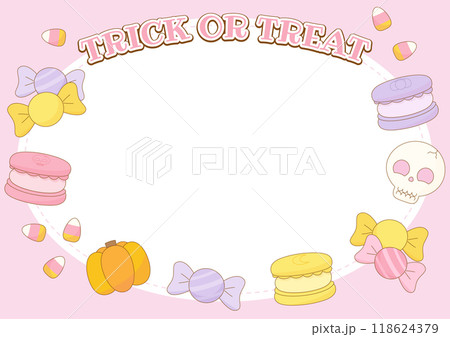 pink trick or treat candy frame 2 118624379