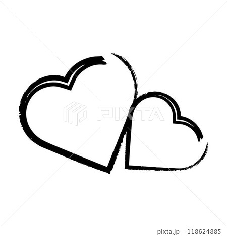Heart symbol, hand drawn grunge texture love icon for romantic trendy doodle art for decoration element in a glyph pictogram illustration Heart symbol, hand drawn grunge texture love icon for romantic trendy doodle art for decoration element in a glyph pictogram illustration 118624885