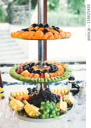 Buffet with a variety of delicious sweets, food ideas, celebration 118625420
