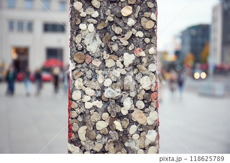 Berlin wall concrete structure cross section detail 118625789