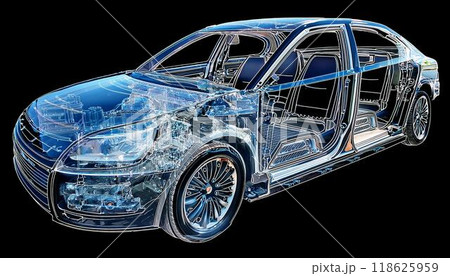 内部が透けている自動車のイメージ 内部が透けている自動車のイメージ 118625959