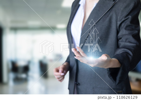 The concept of growing success and progress in business. 118626129