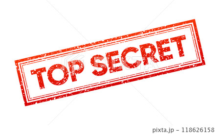 Top Secret red stamp on white background. Confidential information. Label sticker sign. Vector illustration. 118626158