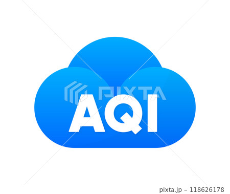 AQI - Air Quality Index scale. Low and High level. Gauge with quality index dial showing. Vector illustration. 118626178