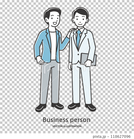 立ち話をする男性の会社員のイラスト 118627096