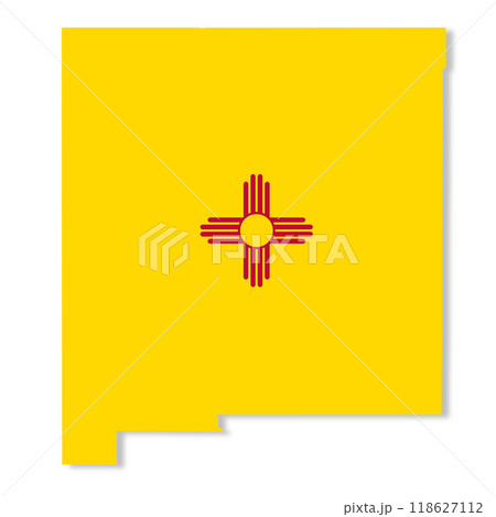 New Mexico State Flag Map with clipping path New Mexico State Flag Map with clipping path 118627112