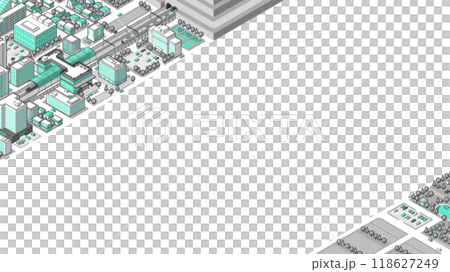 俯瞰から見た立体の街並みベクターイラスト 118627249