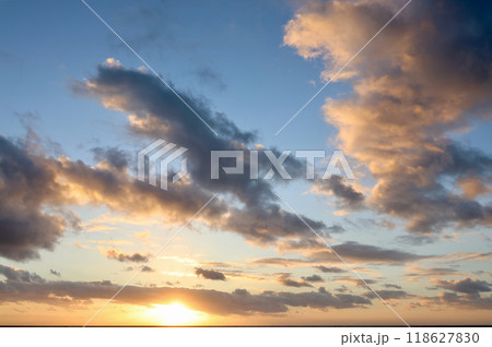 美しい朝焼け空 茨城県 美しい朝焼け空 茨城県 118627830