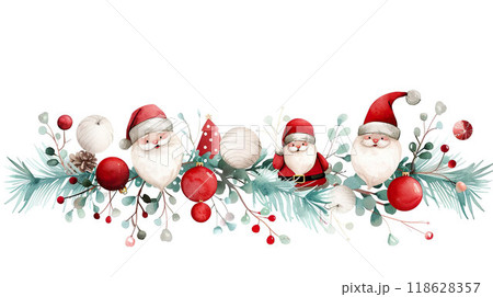 Festive Santa Christmas Garland 118628357