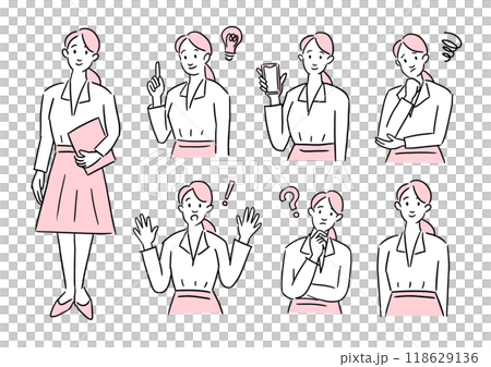 Working women vector set Working women vector set 118629136