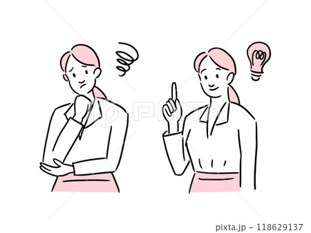 悩みを解決したビジネスウーマン 118629137