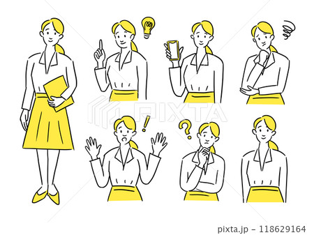 働く女性のベクターセット 118629164