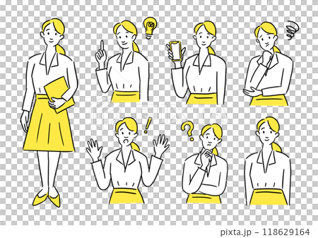 働く女性のベクターセット 118629164