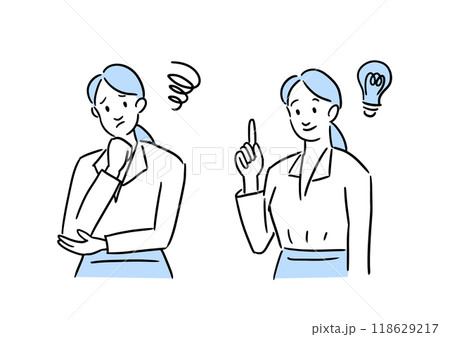 悩みを解決したビジネスウーマン 118629217