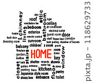 テキストアート　HOME　ブラック＆レッド　 118629733