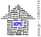 テキストアート　HOME　ブラック＆ブルー 118629734